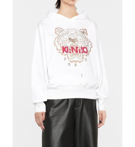 Tiger Head Embroidered White Kenzo Jumper