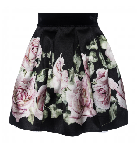 Black/Flowers MONNALISA Skirt