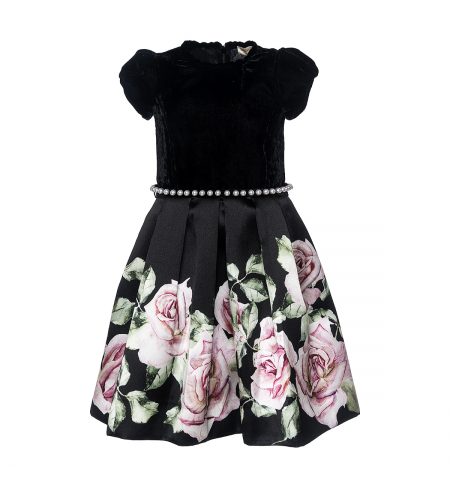 Black/Flowers MONNALISA Dress
