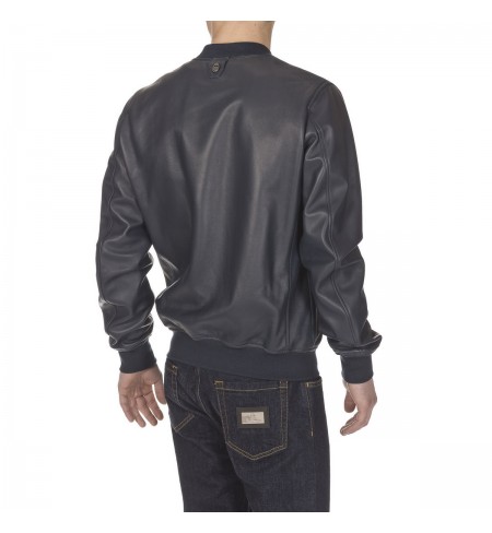 Dark Blue CANALI Leather jacket