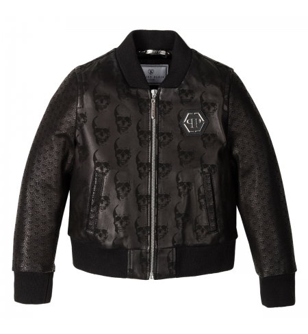 Embossed CANALI Leather jacket