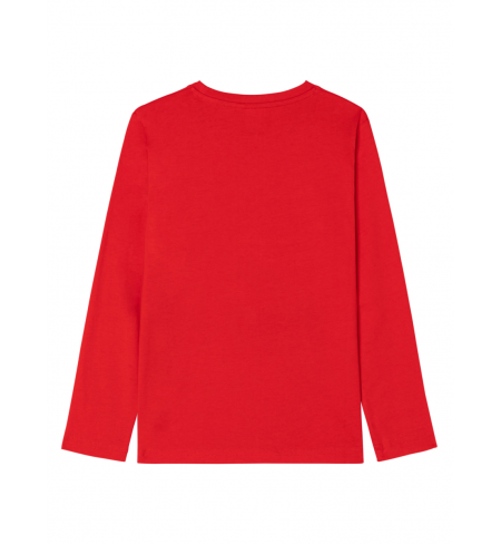 Red HUGO BOSS T-shirt with long sleeves