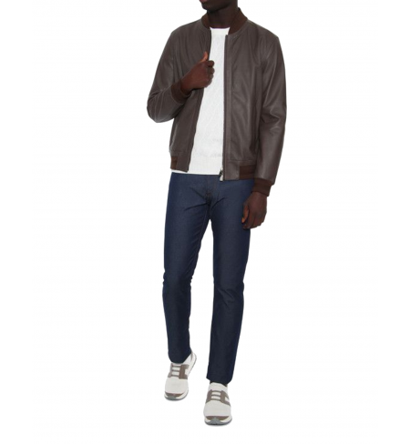 Brown CANALI Leather jacket