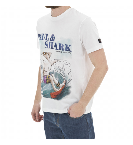 White PAUL AND SHARK T-shirt