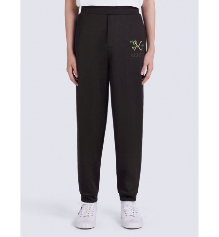 Logo-Embroidered 'Tiger Tail K' Jogging Black Kenzo Trousers