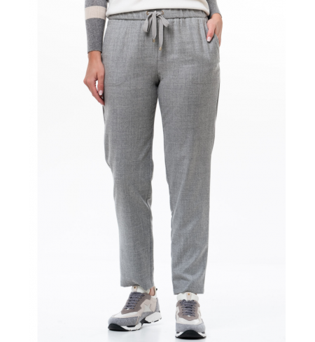 With Knitwear Coulisse Medium Grey LORENA ANTONIAZZI Trousers