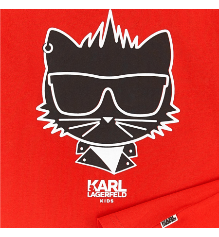 Red KARL LAGERFELD T-shirt with long sleeves