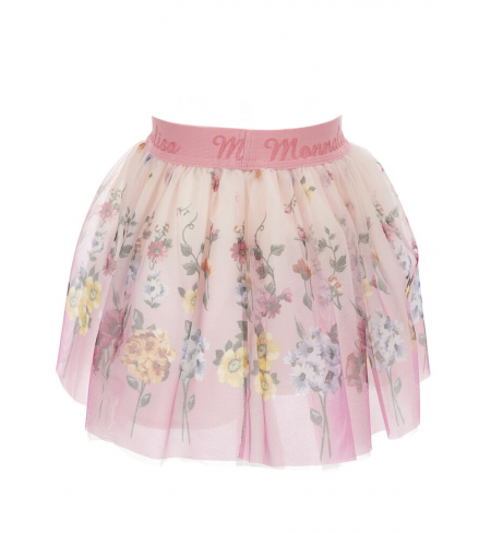 Tulle Regency Flowers Rosa Cipria MONNALISA Skirt