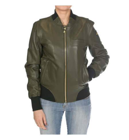 Olive MOOSE KNUCKLES Leather jacket