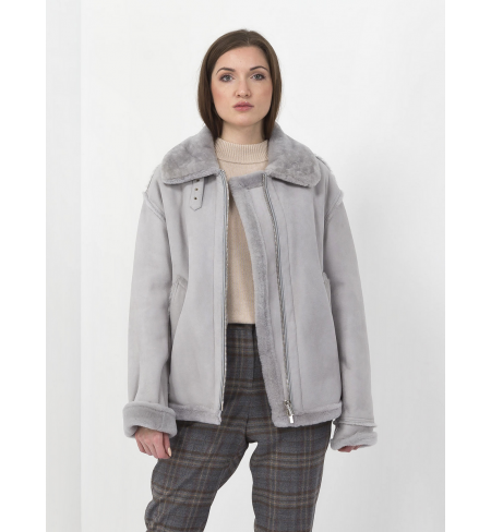Grey PESERICO Sheepskin jacket