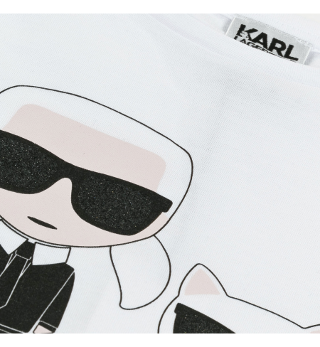 White KARL LAGERFELD T-shirt with long sleeves