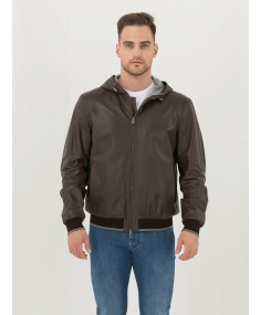 Dark Brown CORNELIANI Leather jacket