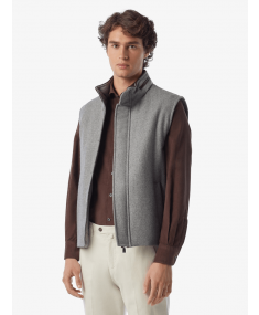 Tecno Twill Wool Padded Grey Melange CORNELIANI Waistcoat