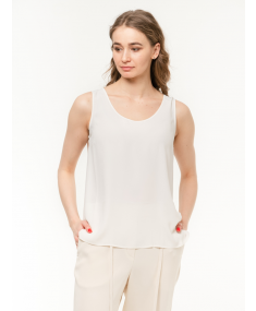 Silk Crepe With Round Neck PANICALE Top