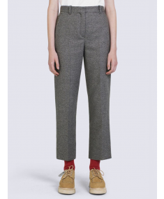 Cropped Tailored With Logo-Patch Anthracite KENZO Trousers