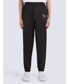 Logo-Embroidered 'Tiger Tail K' Jogging Black KENZO Trousers
