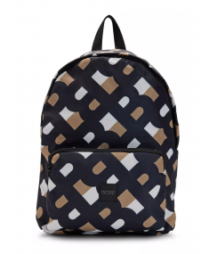 Monogram Pattern Black Brown HUGO BOSS Backpack