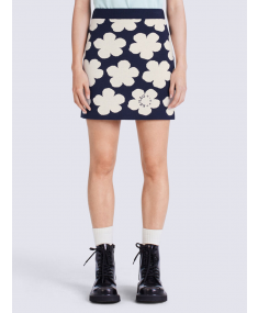 Floral Patterned 'Hana Dots' Jacquard Midnight Blue KENZO Skirt