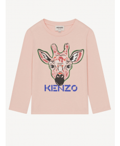 K15543 Girafe Pastel Pink KENZO T-shirt with long sleeves