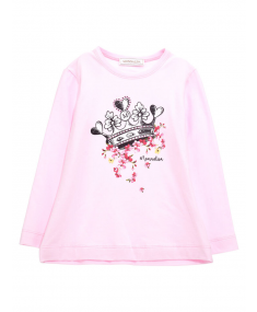 Crown Print Jersey Rosa Fairytale MONNALISA T-shirt with long sleeves