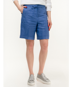 Drawstring Linen Blue PESERICO Shorts