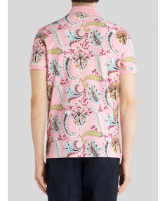 Floral Paisley Design Jacquard Pink ETRO Polo shirt