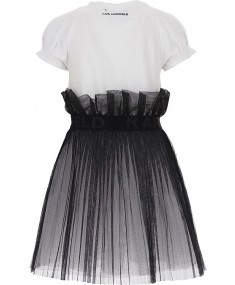 Z12211 Black White KARL LAGERFELD Dress