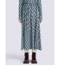 Monogram-Pattern Jacquard Gingham Midnight Blue Kenzo Skirt