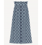 Monogram-Pattern Jacquard Gingham Midnight Blue Kenzo Skirt
