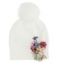 Mix Wool With Flowers Panna MONNALISA Hat
