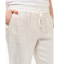 Plaid With Elastic Waistband White Light Beige LORENA ANTONIAZZI Trousers