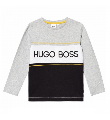 Krekls ar garām piedurknēm HUGO BOSS Grey Black