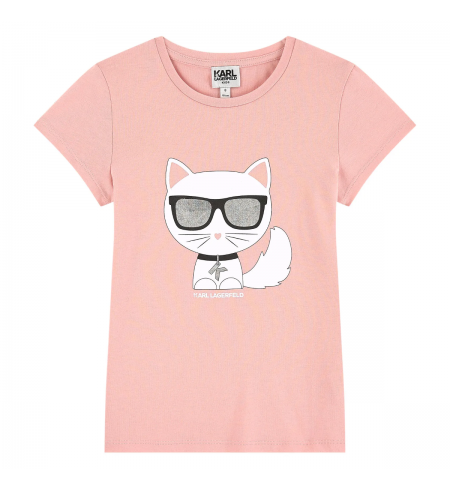 T-krekls KARL LAGERFELD Washed Pink