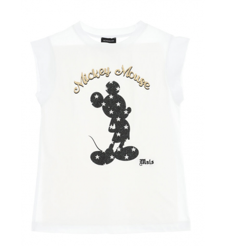 T-krekls MONNALISA Mickey Mouse Print With Rhinestones