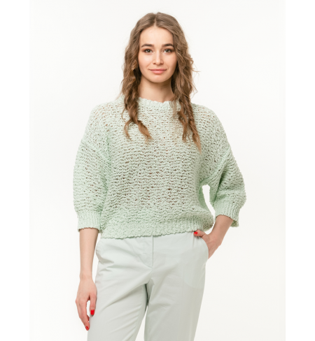 Džemperis PESERICO Airy Mesh In Pure Cloudy Cotton Green