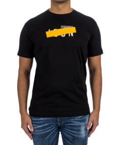 T-krekls DSQUARED2 Black Yellow Print