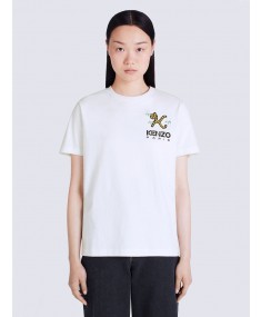 T-krekls KENZO Tiger Tail K Logo-Embroidered White