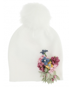 Cepure MONNALISA Mix Wool With Flowers Panna