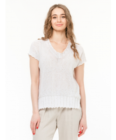 Tops LORENA ANTONIAZZI Cotton With Sequins Light White