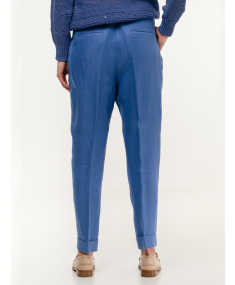 Bikses PESERICO Pantalone Donna Linen Blue