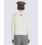 Džemperis Kenzo Cable-Knit Merino Wool Logo Label Off White